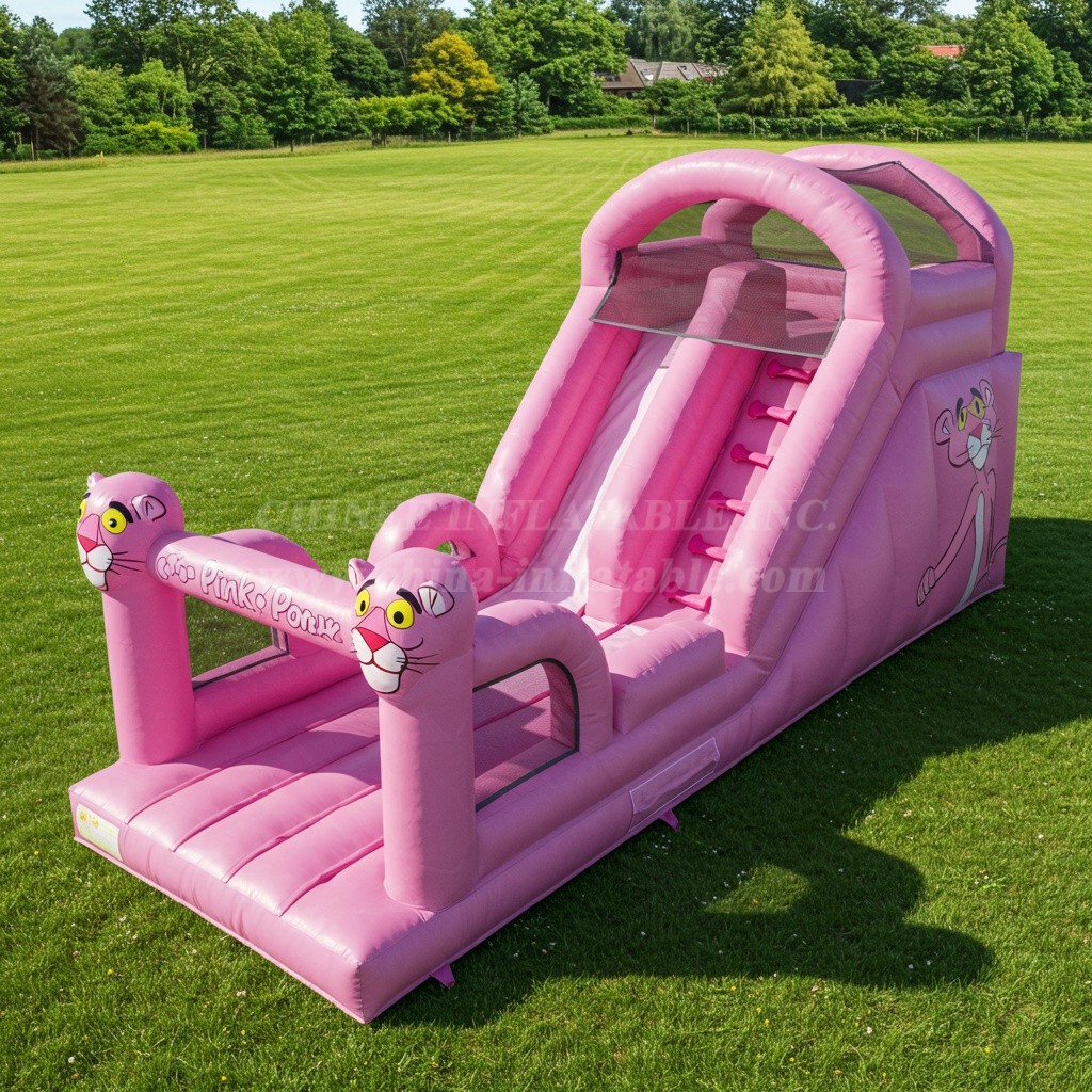 T8-8049 Pink Panther Inflatable Dry Slide