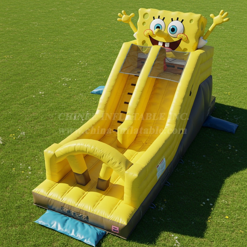 T8-8059 Spongebob Inflatable Dry Slide