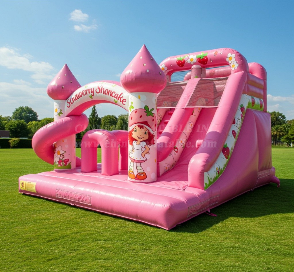 T8-8090 Strawberry Shortcake Inflatable Dry Slide