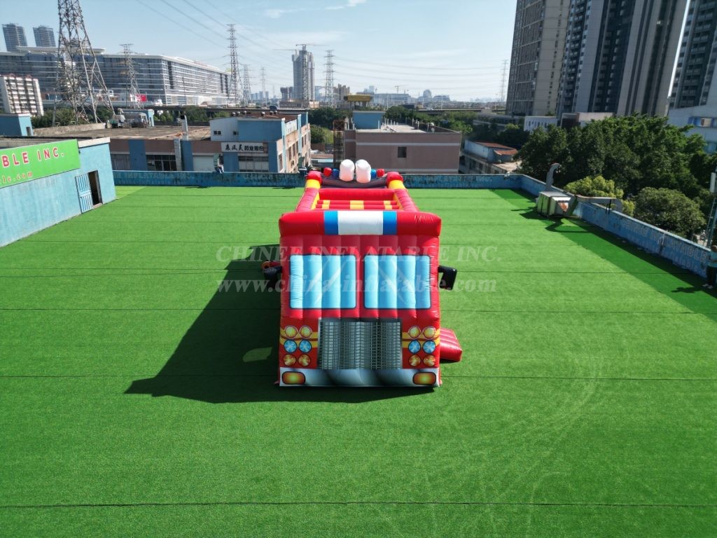T7-3619 Firetruck Inflatable Obstacle Courses