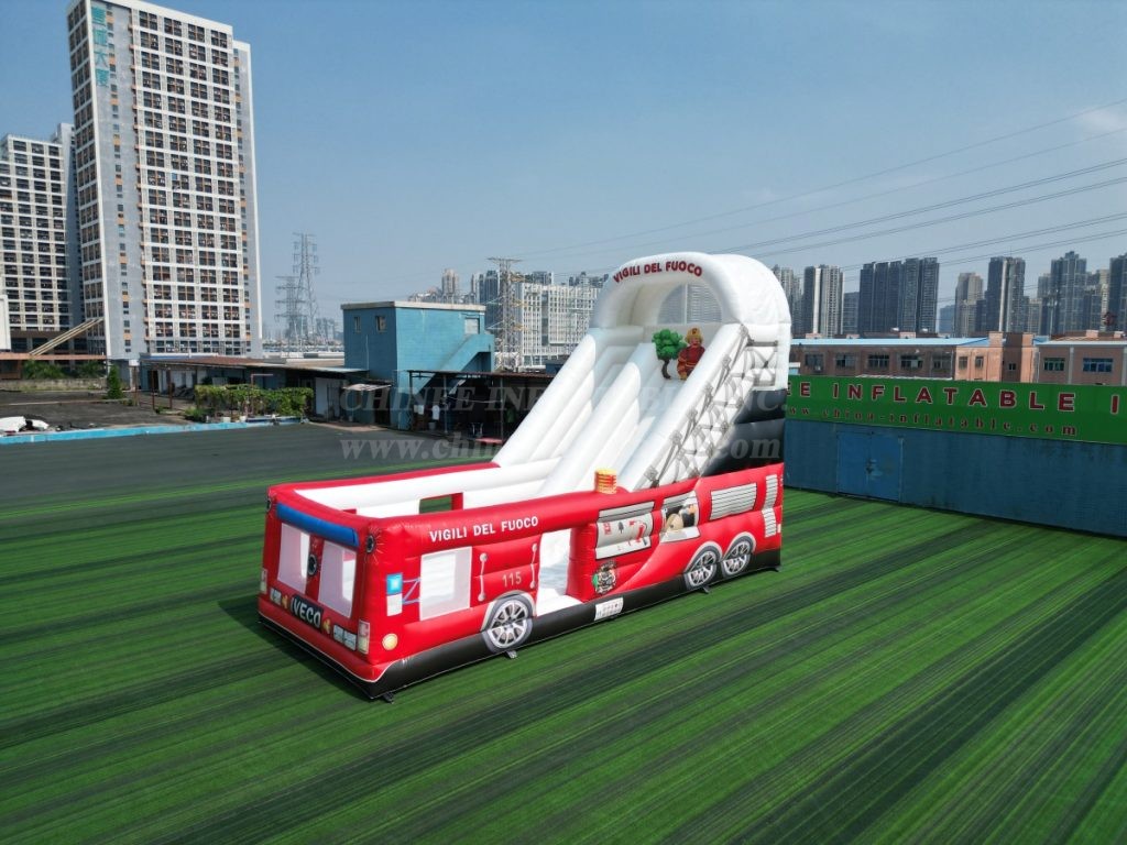 T8-7500 Fire Truck Theme Inflatable Slide