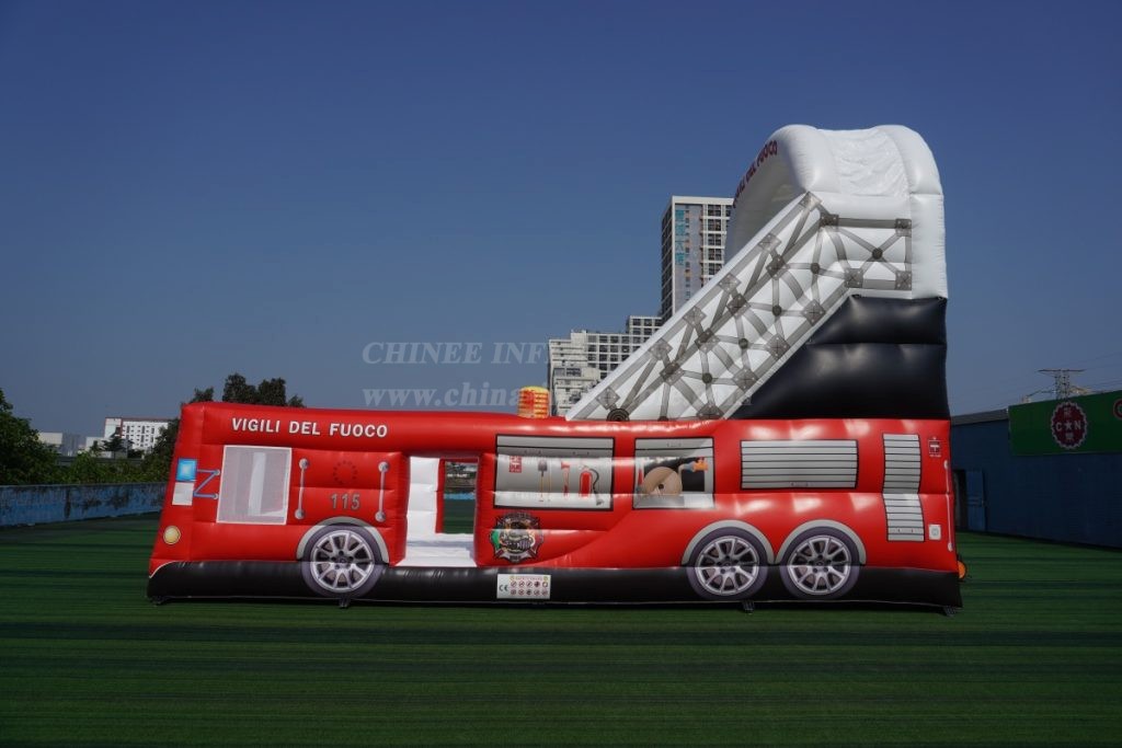 T8-7500 Fire Truck Theme Inflatable Slide