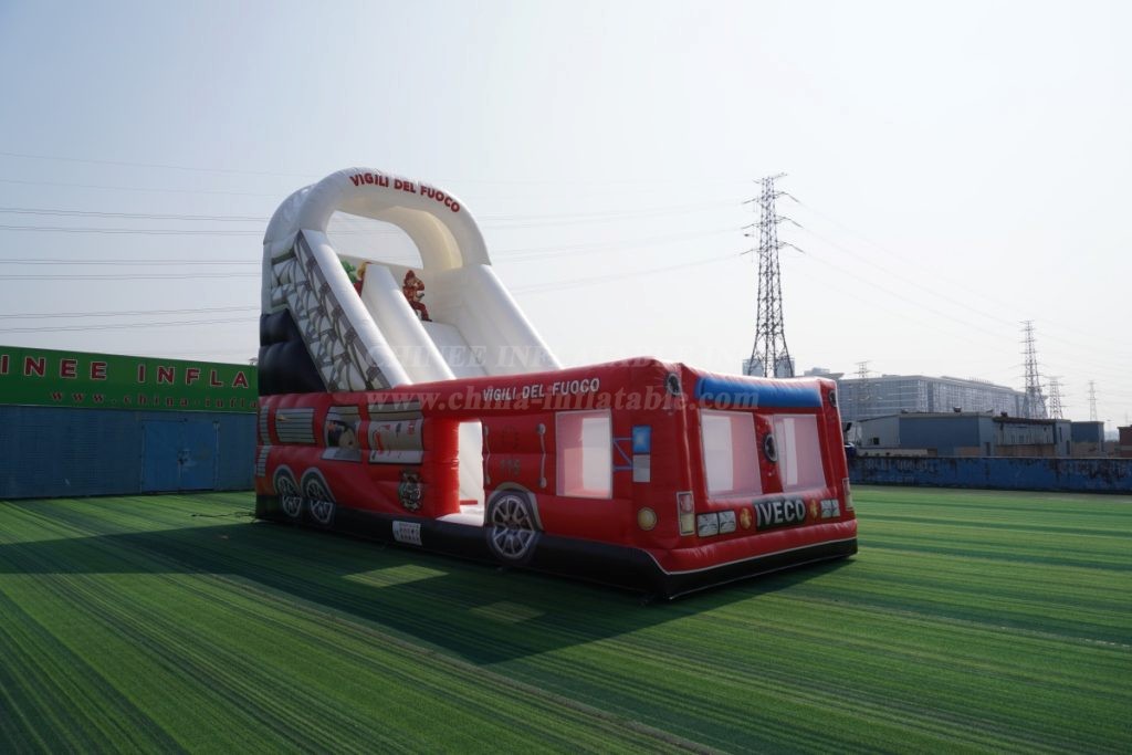 T8-7500 Fire Truck Theme Inflatable Slide