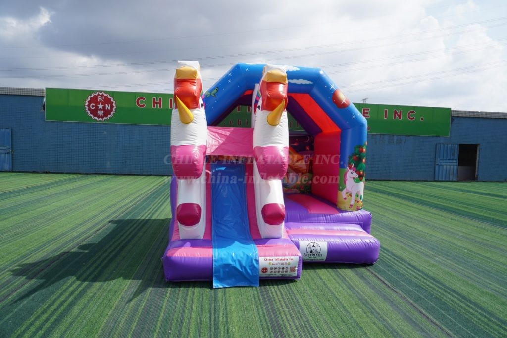 T2-4136A Unicorn Bouncy Castle with Slide