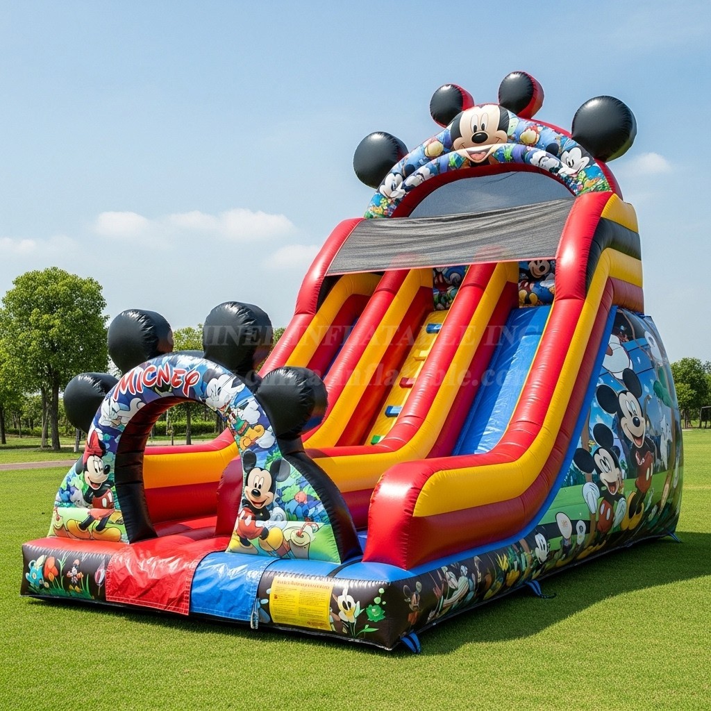 T8-8593 Mickey & Minnie Inflatable Dry Slide