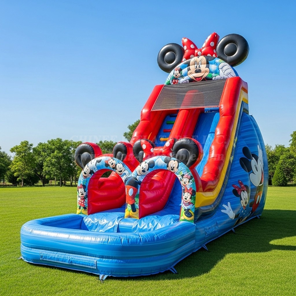 T8-8595 Mickey & Minnie Theme Inflatable Water Slide