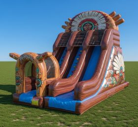 T8-8096 American Indian Theme Inflatable Dry Slide