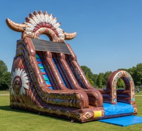 T8-8097 American Indian Theme Inflatable Dry Slide