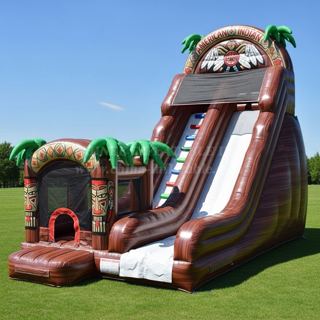 T8-8098 American Indian Theme Inflatable Dry Slide
