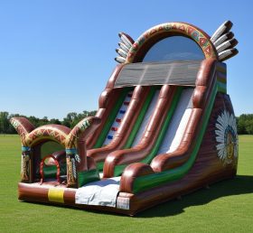 T8-8099 American Indian Theme Inflatable Dry Slide