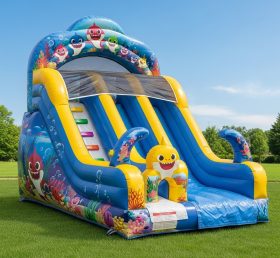 T8-8103 Baby Shark Theme Inflatable Dry Slide