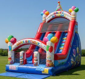 T8-8110 Birthdays Theme Inflatable Dry Slide