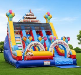 T8-8111 Birthdays Theme Inflatable Dry Slide
