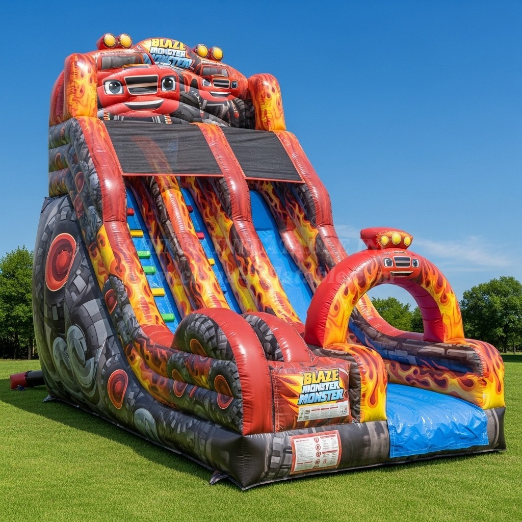 T8-8112 Blaze Monster Theme Inflatable Dry Slide