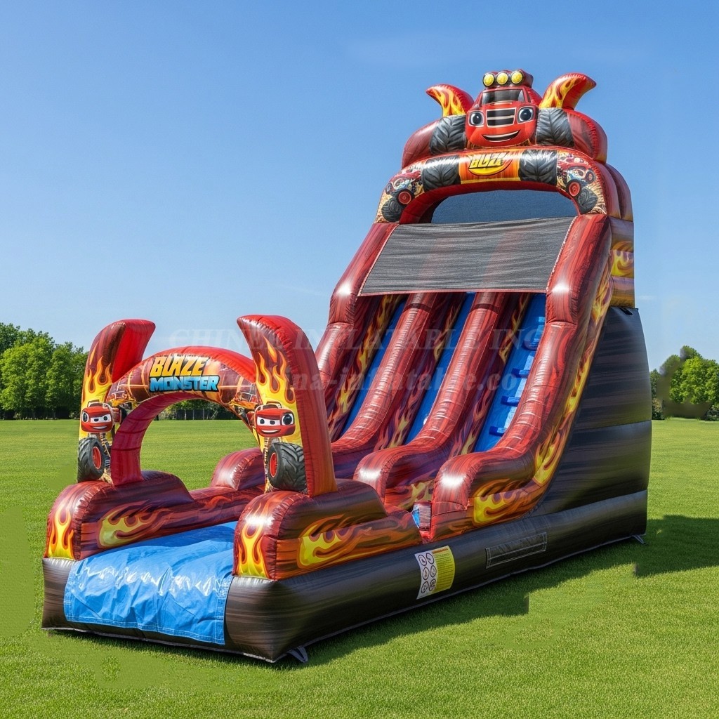 T8-8113 Blaze Monster Theme Inflatable Dry Slide