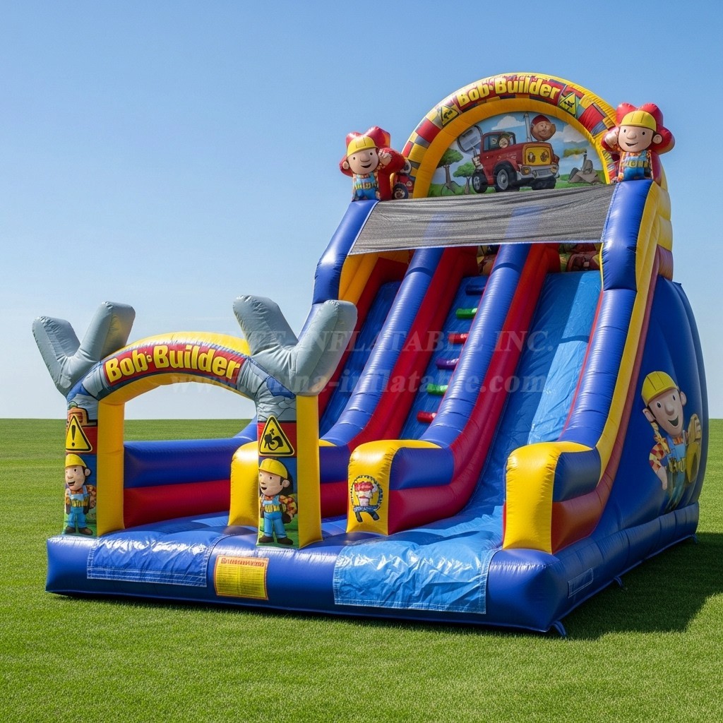 T8-8116 Bob The Builder Theme Inflatable Dry Slide