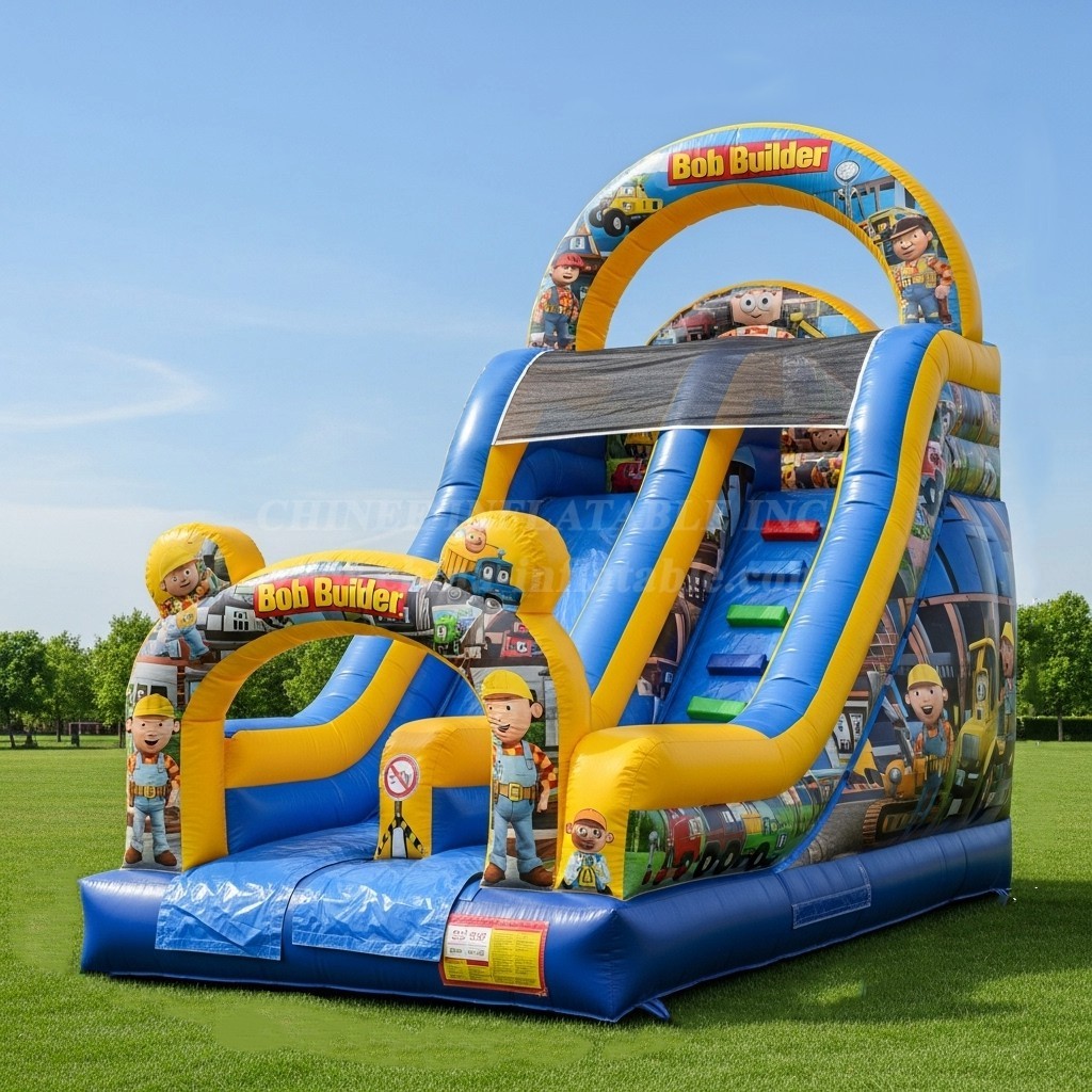 T8-8117 Bob The Builder Theme Inflatable Dry Slide