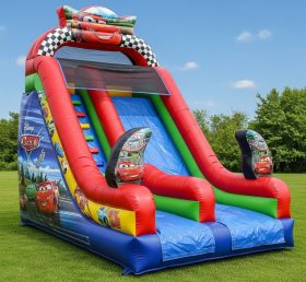 T8-8126 Cars Theme Inflatable Dry Slide