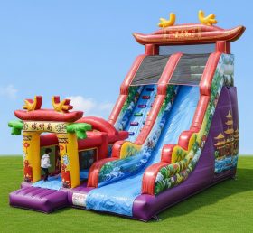 T8-8128 Chinese Style Theme Inflatable Dry Slide