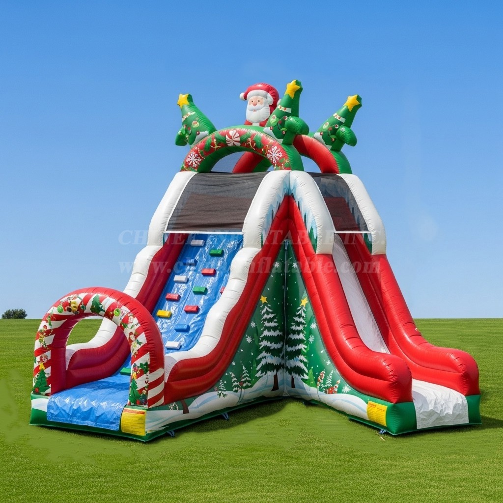 T8-8129 Christmas Theme Inflatable Dry Slide