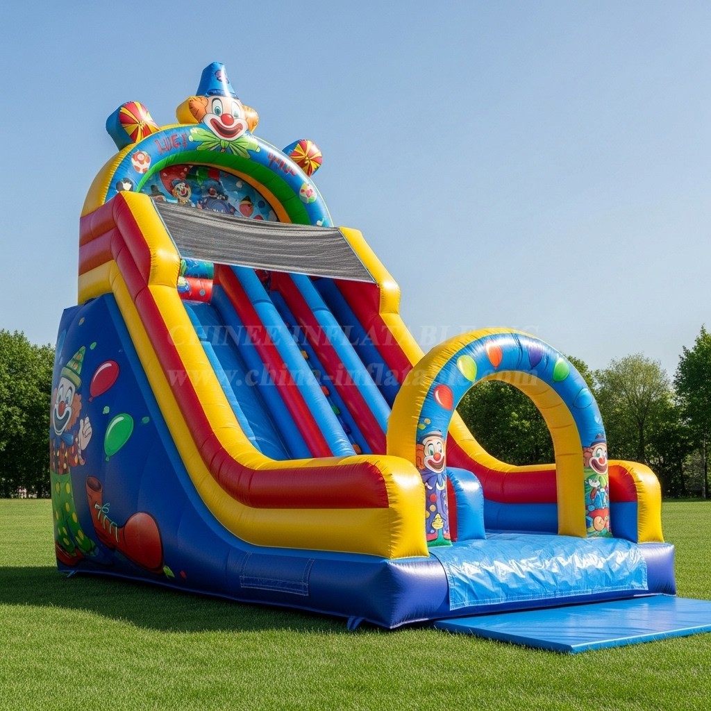 T8-8133 Clown Theme Inflatable Dry Slide