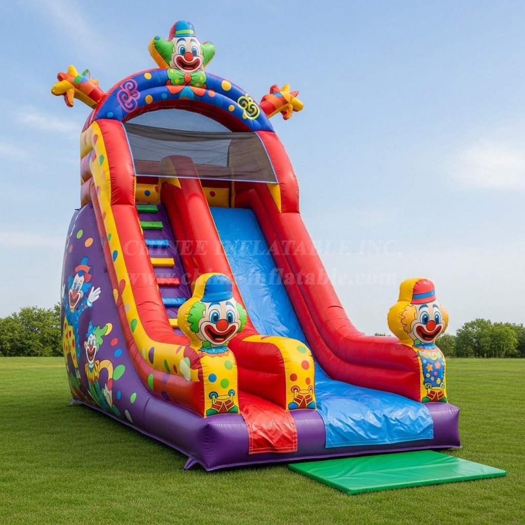 T8-8134 Clown Theme Inflatable Dry Slide