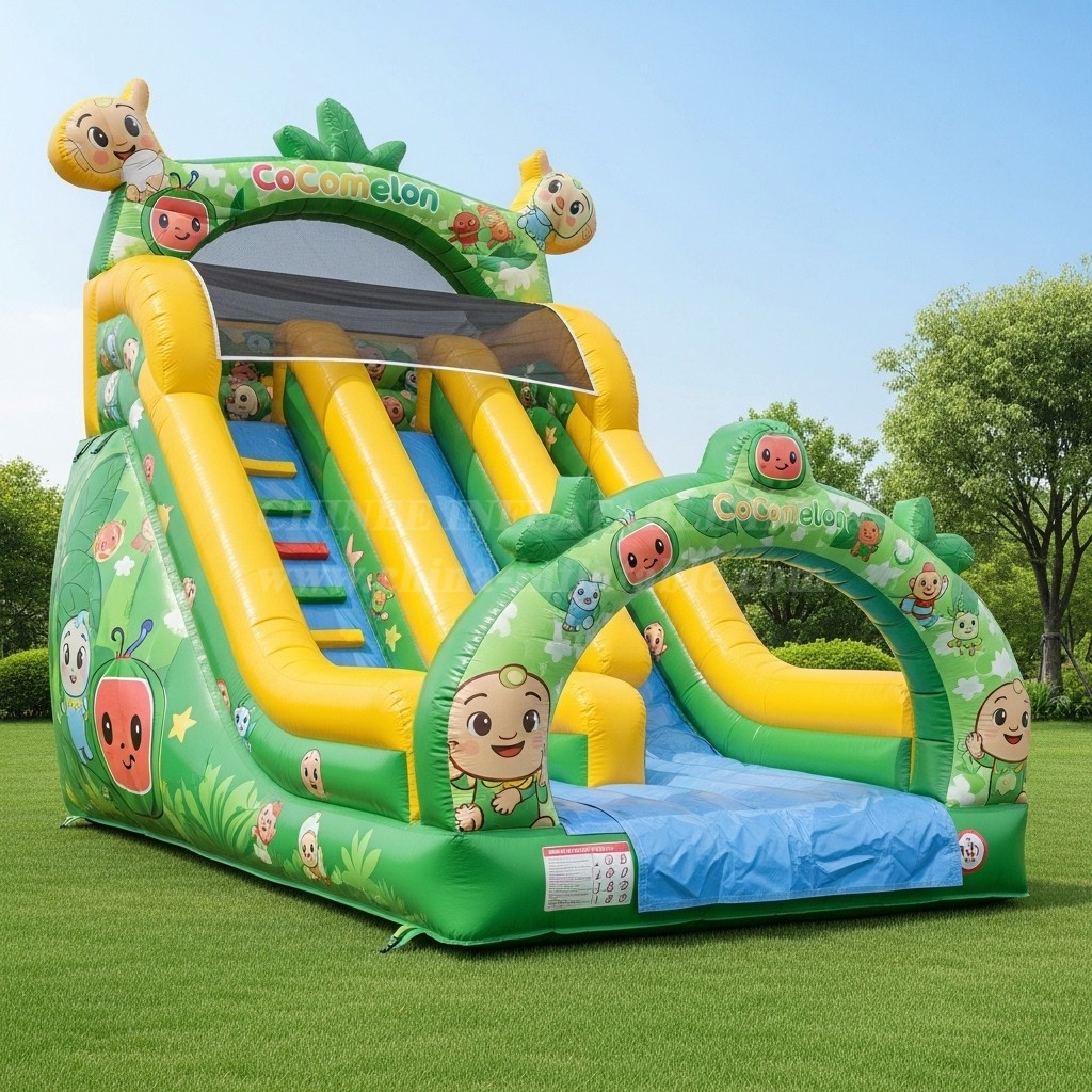 T8-8136 Cocomelon Theme Inflatable Dry Slide