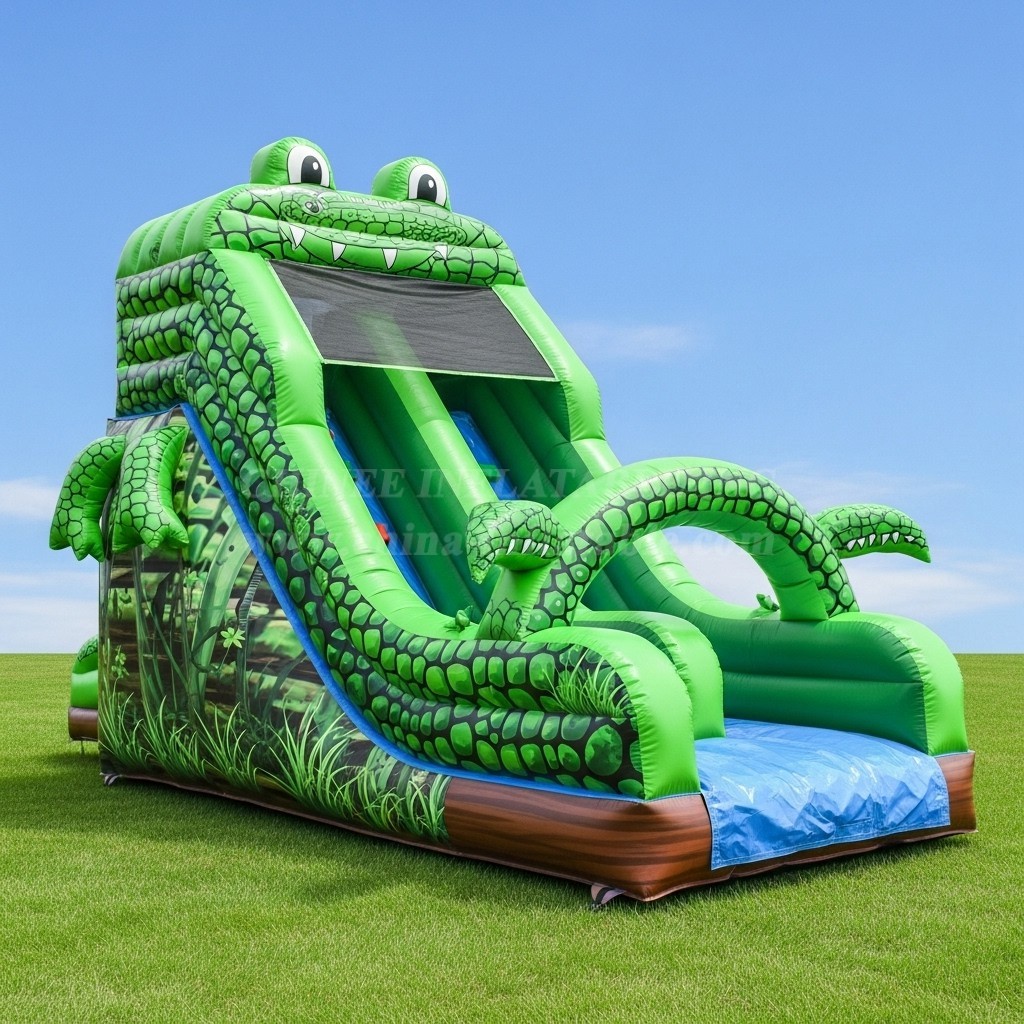 T8-8139 Crocodile Theme Inflatable Dry Slide