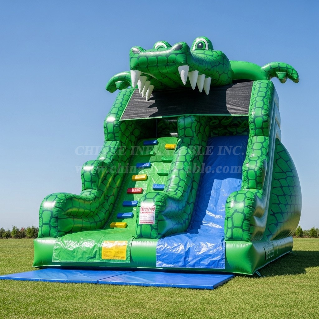 T8-8140 Crocodile Theme Inflatable Dry Slide