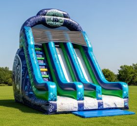 T8-8141 Cryptocurrency Theme Inflatable Dry Slide