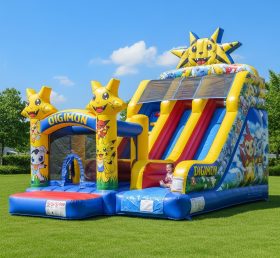 T8-8145 Digimon Theme Inflatable Dry Slide