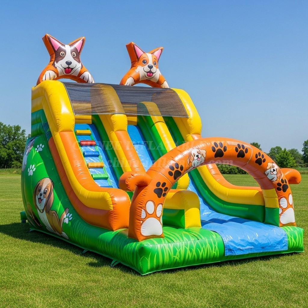 T8-8150 Dog Theme Inflatable Dry Slide