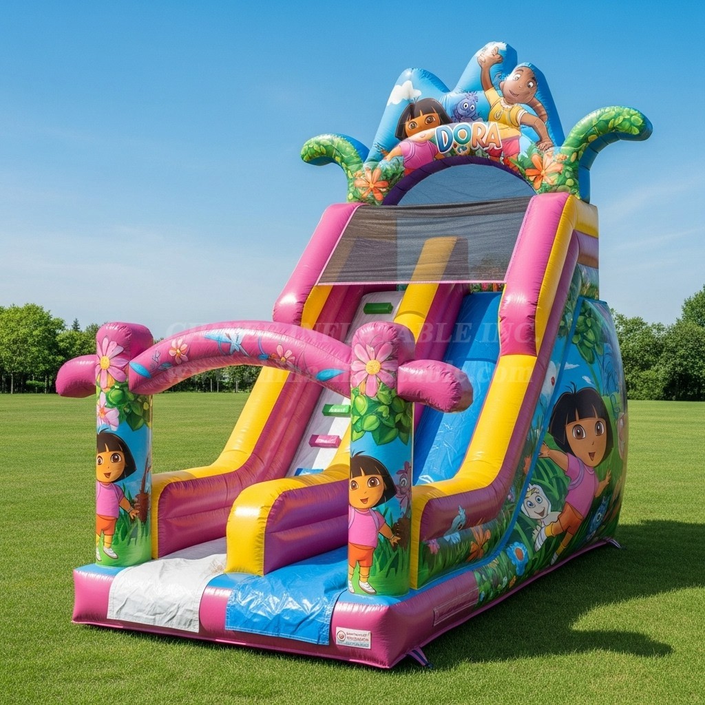 T8-8158 Dora Theme Inflatable Dry Slide