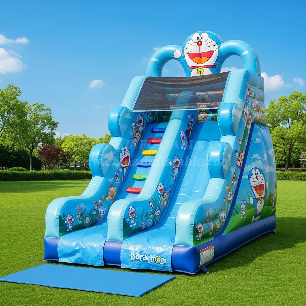 T8-8159 Doraemon Theme Inflatable Dry Slide