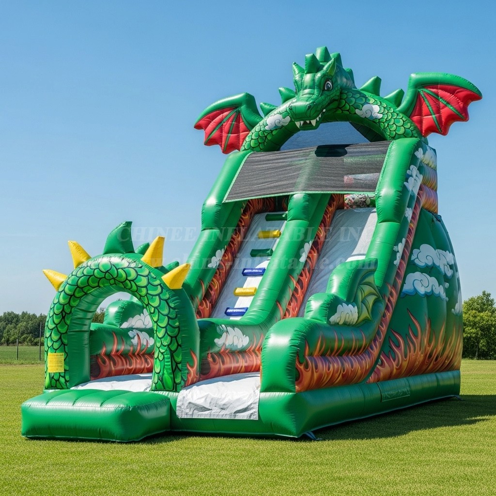 T8-8163 Dragon Theme Inflatable Dry Slide