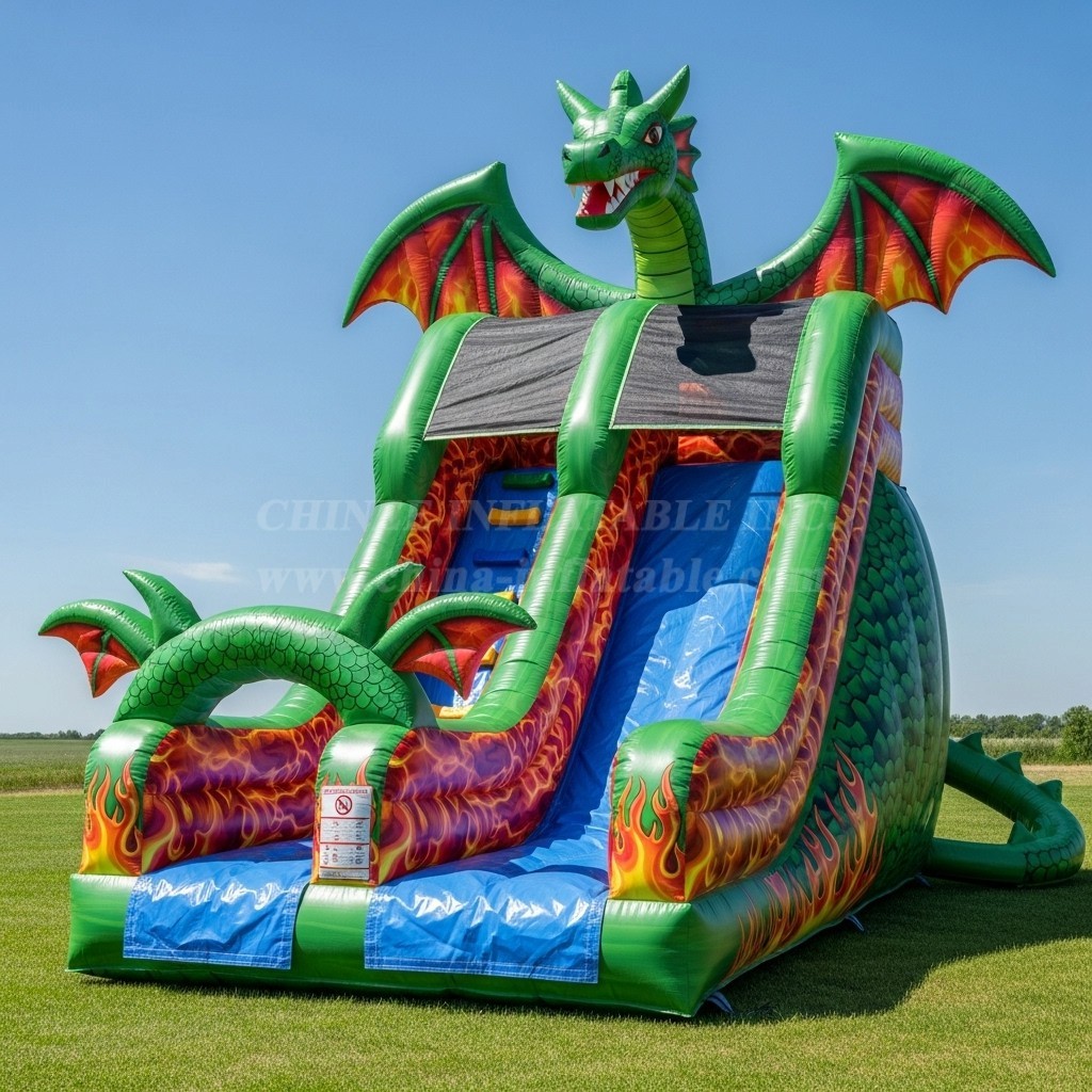 T8-8164 Dragon Theme Inflatable Dry Slide