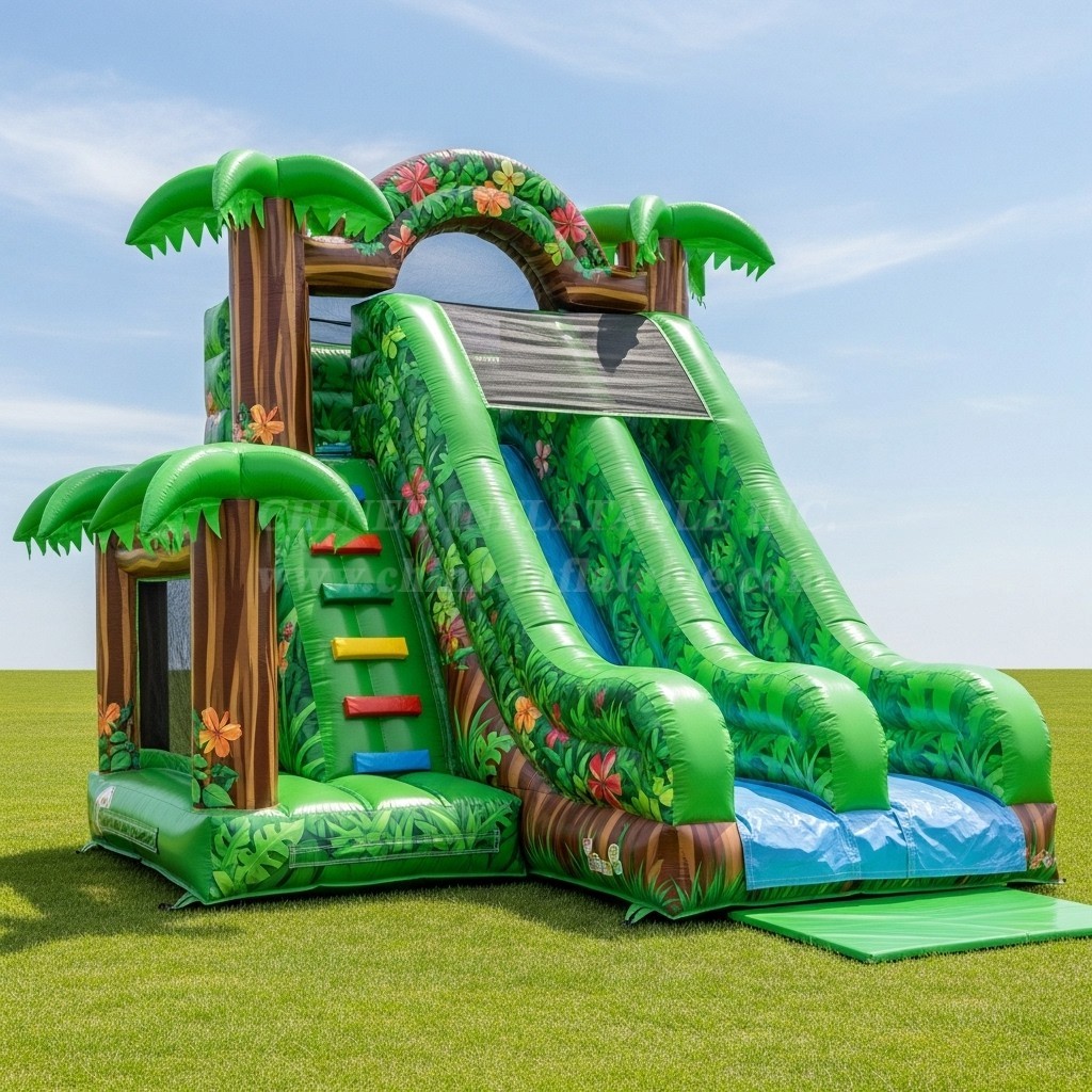 T8-8192 Jungle Theme Theme Inflatable Dry Slide