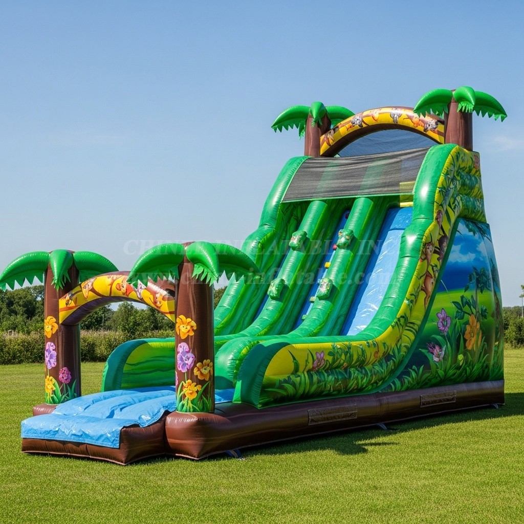 T8-8193 Jungle Theme Theme Inflatable Dry Slide