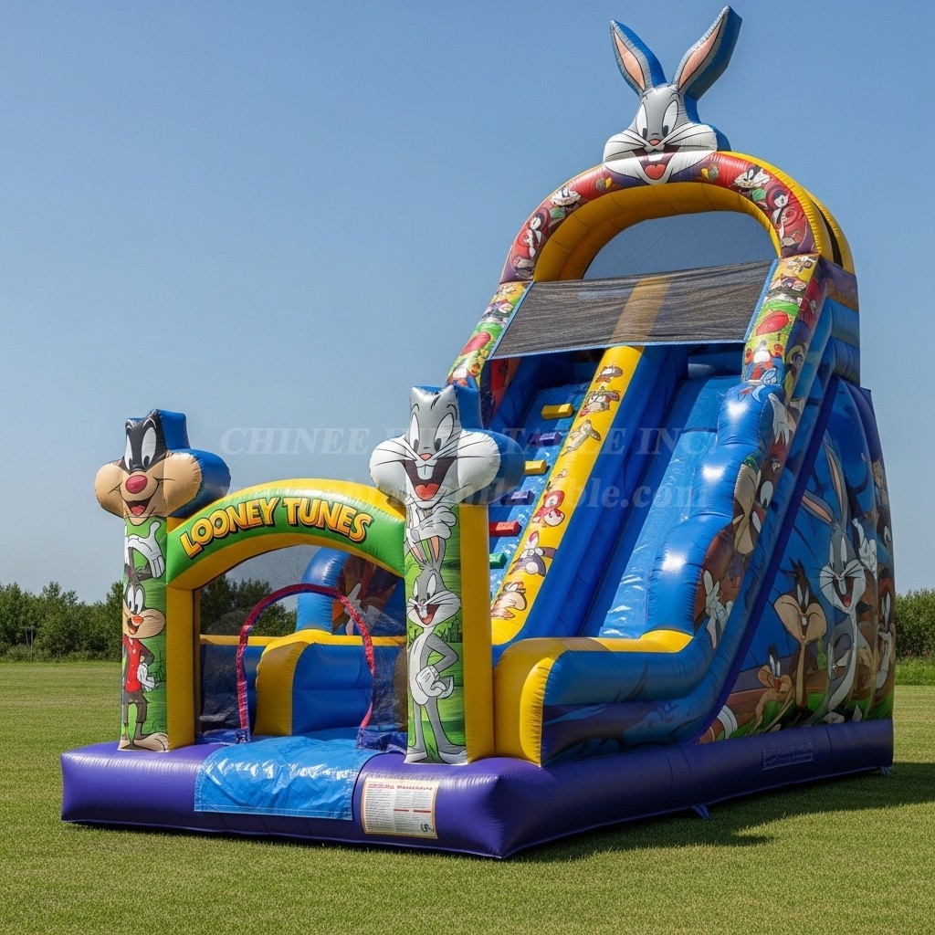 T8-8203 Looney Tunes Theme Inflatable Dry Slide