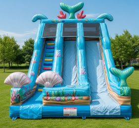 T8-8208 Mermaid Theme Inflatable Dry Slide