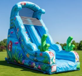 T8-8209 Mermaid Theme Inflatable Dry Slide