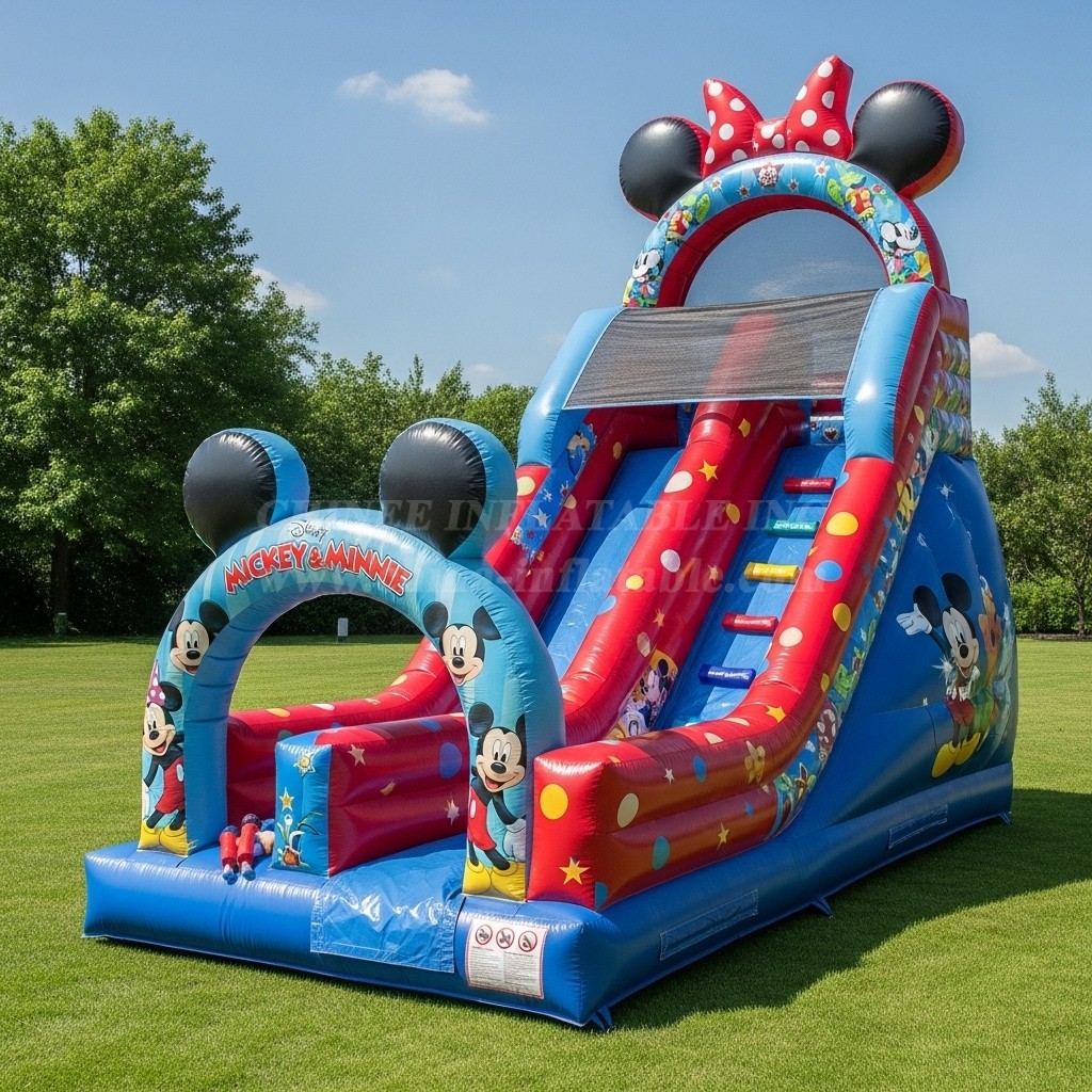 T8-8213 Mickey & Minnie Theme Inflatable Dry Slide