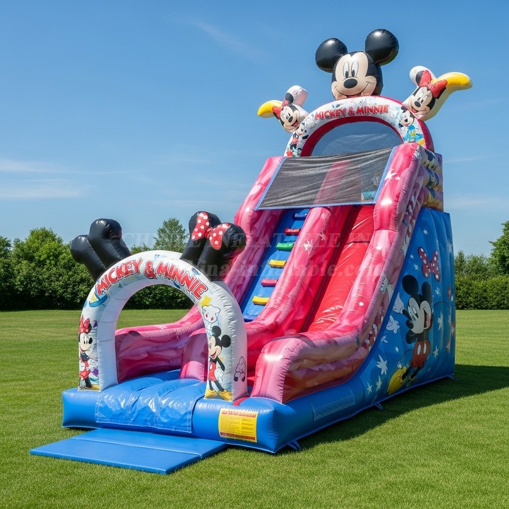T8-8214 Mickey & Minnie Theme Inflatable Dry Slide