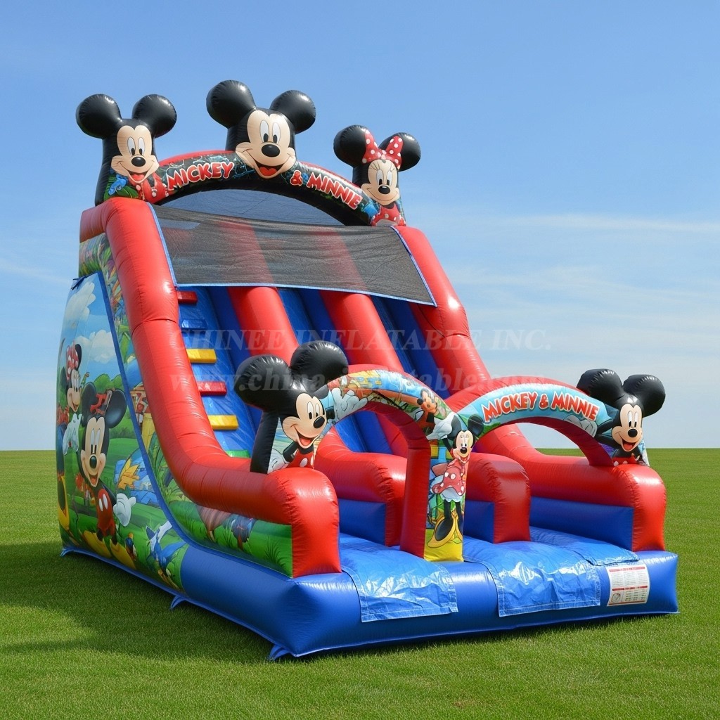 T8-8215 Mickey & Minnie Theme Inflatable Dry Slide