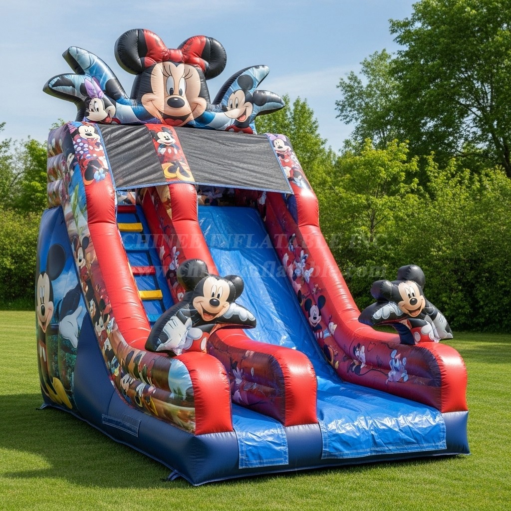 T8-8594 Mickey & Minnie Inflatable Dry Slide
