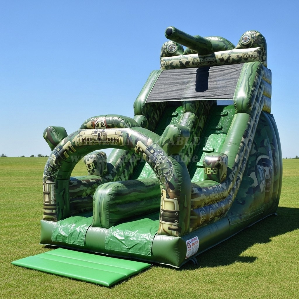 T8-8216 Military Style Theme Inflatable Dry Slide