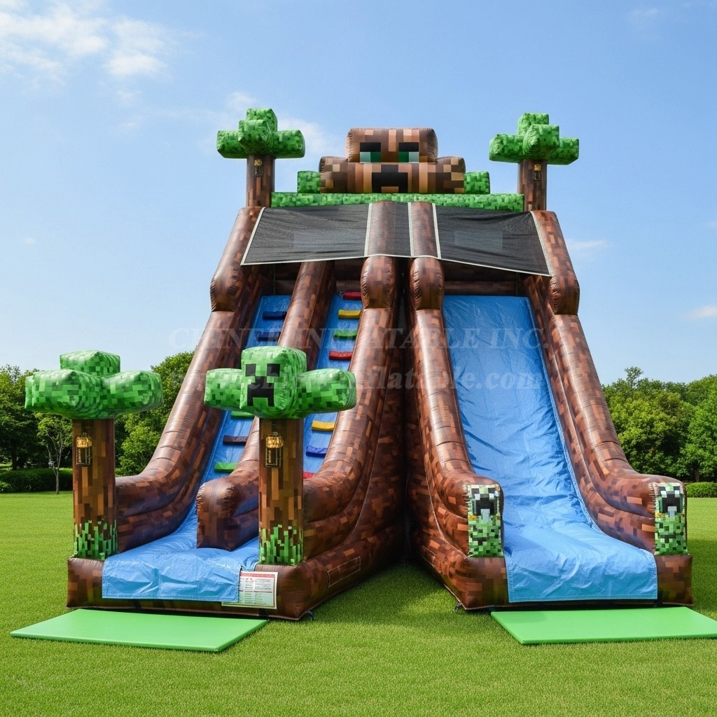 T8-8219 Minecraft Theme Inflatable Dry Slide