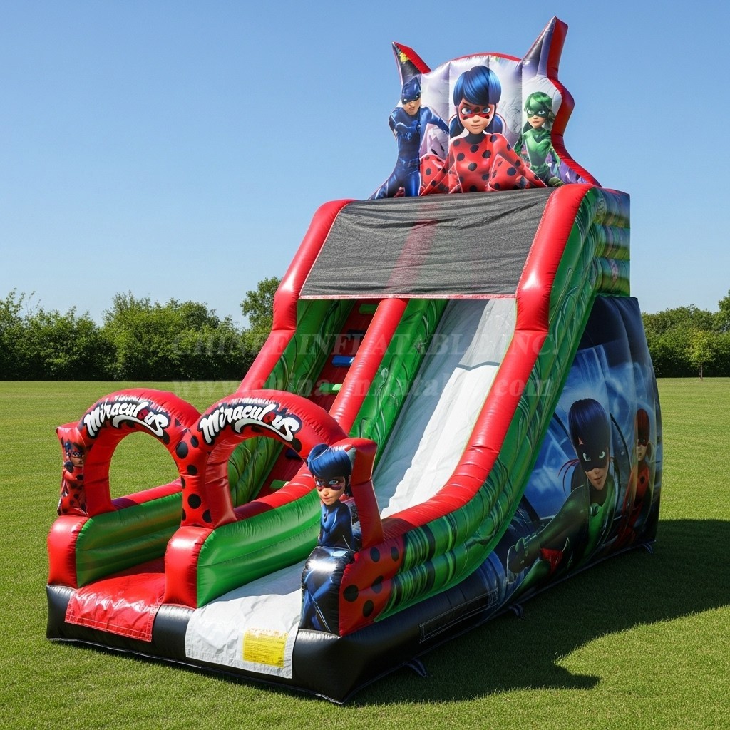 T8-8222 Miraculous Ladybug Theme Inflatable Dry Slide