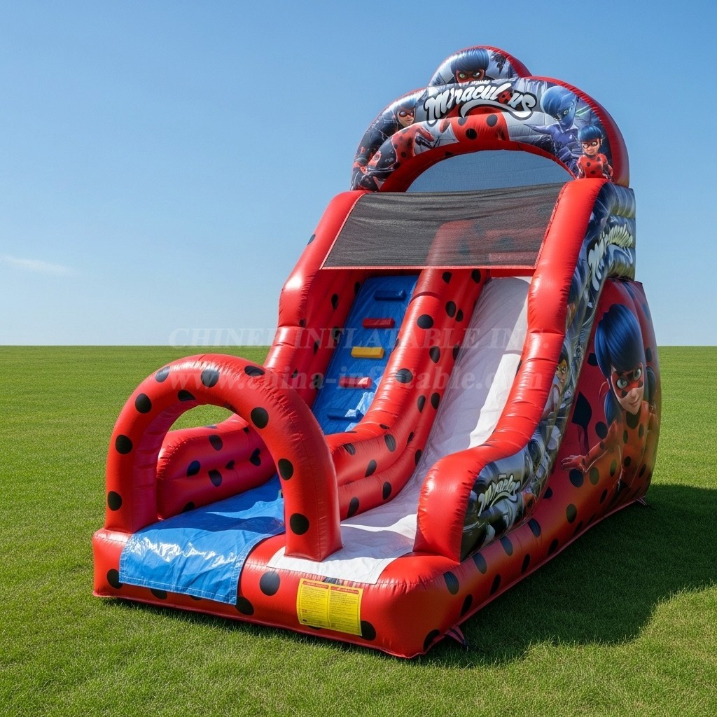 T8-8223 Miraculous Ladybug Theme Inflatable Dry Slide