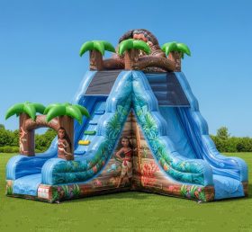 T8-8224 Moana Theme Inflatable Dry Slide